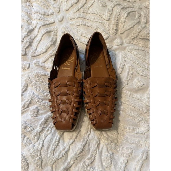 Sam & Libby Asha Espadrille Sandal Saddle Brown Slip On Flats 9 - Picture 3 of 8